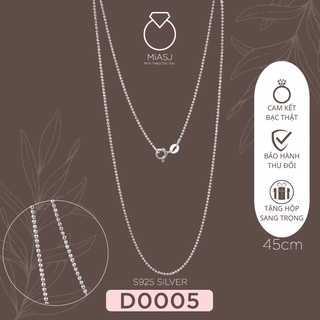 Dây chuyền bi mỏng nữ vòng cổ nữ Bạc Ý S925 miễn phí xi kim cao cấp D0005| Mi.A trang sức bạc