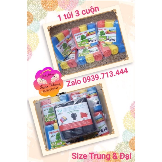 BỘ 3 CUỘN TÚI RÁC TỰ PHÂN HỦY LOẠI 1KG