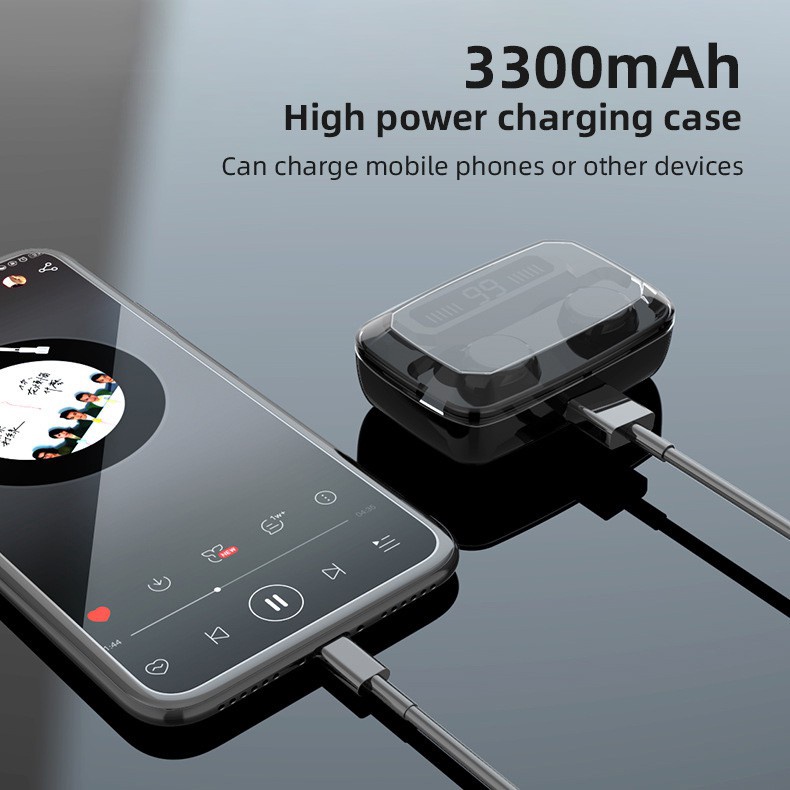 Tai nghe Bluetooth M11 TWS cảm ứng LED âm thanh HIFI chống nước IPX7 Pin 3000, BH 12th