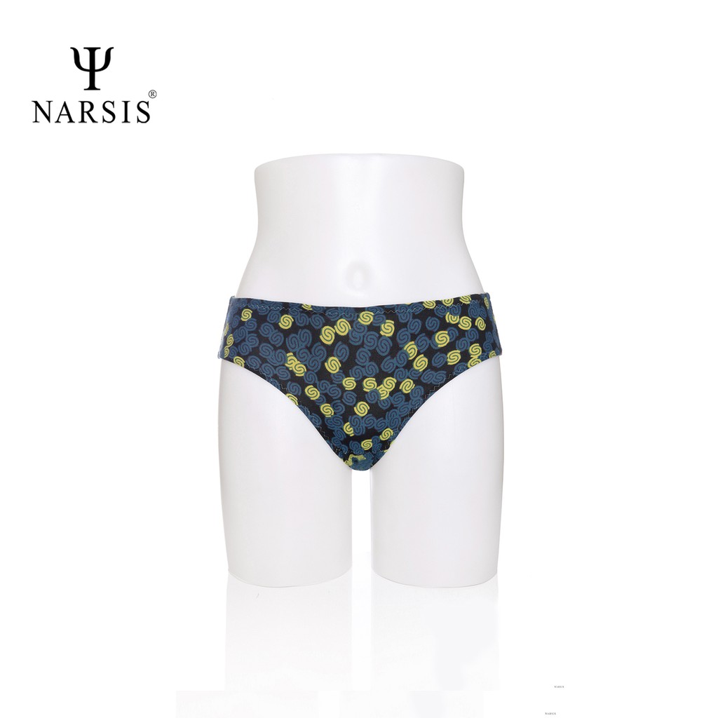 Quần lót nữ Narsis K7087 poly rayon họa tiết xanh vuông
