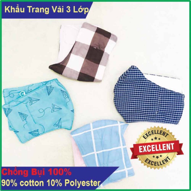 10 cái khẩu trang vải 3 lớp chống bụi | BigBuy360 - bigbuy360.vn