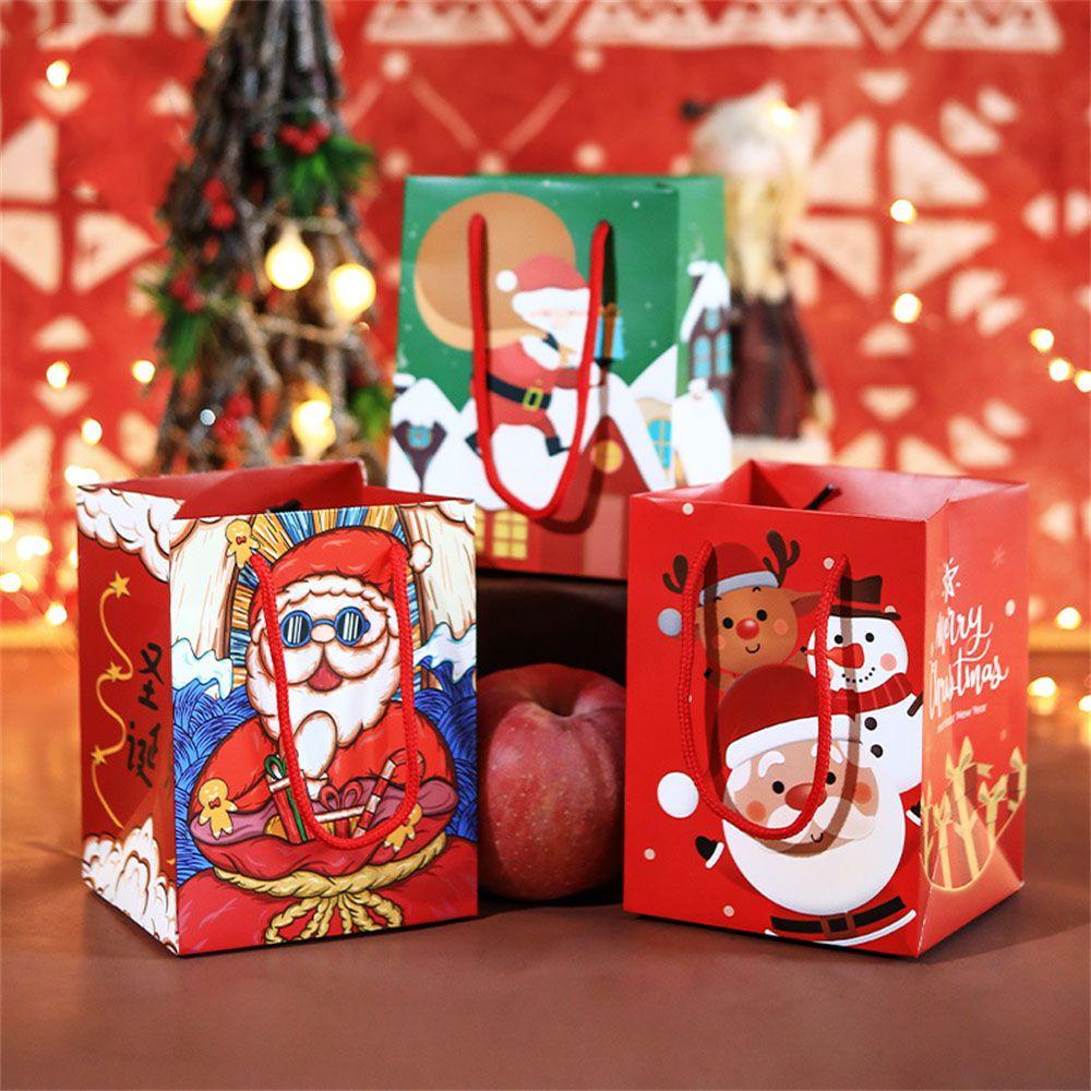 Bộ 10 Túi Đựng Quà Giáng Sinh Có Tay Cầm Xinh Xắn