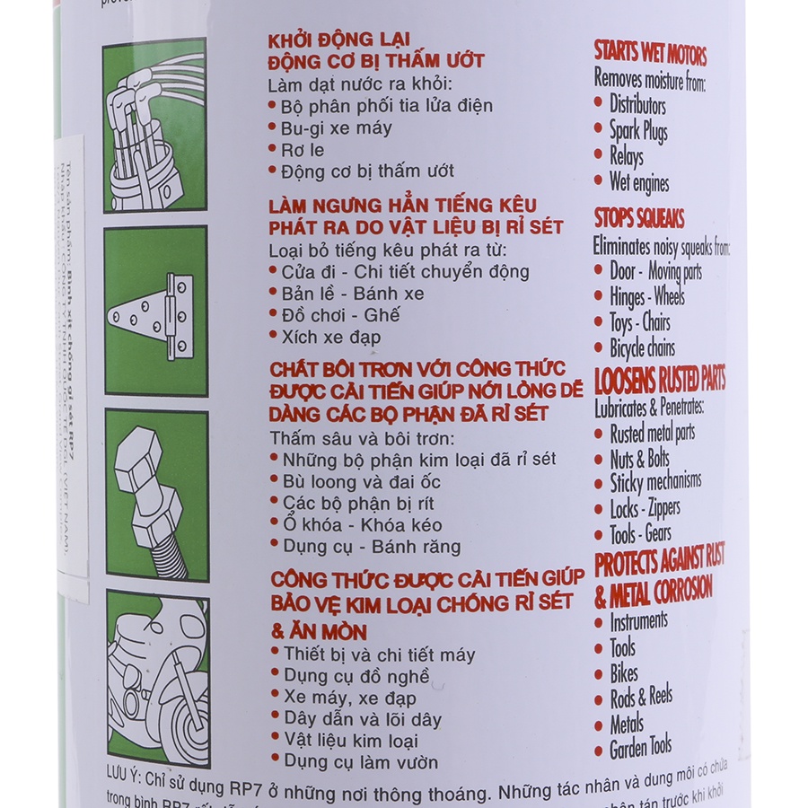 Chai 350g Xịt Chống Rỉ Sét RP7