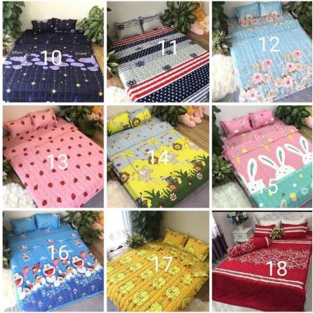 rẻ vô địch Bộ ga gối 1m2 cotton poly BGG02009