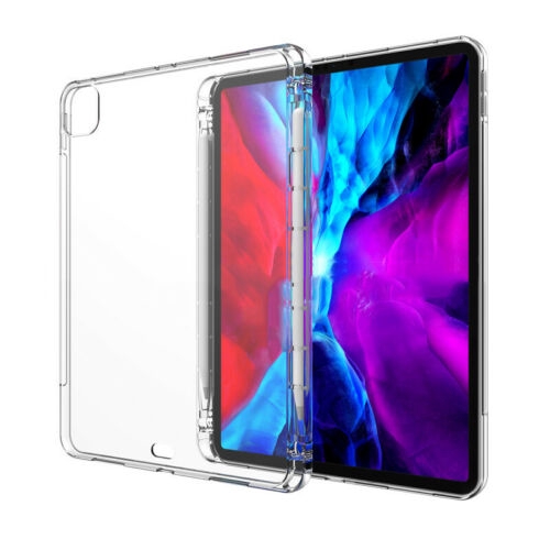 Ốp Máy Tính Bảng Silicon Mềm Trong Suốt Chống Sốc Có Ngăn Đựng Bút Cho Apple Ipad Pro 11 "2020 Giá Đỡ