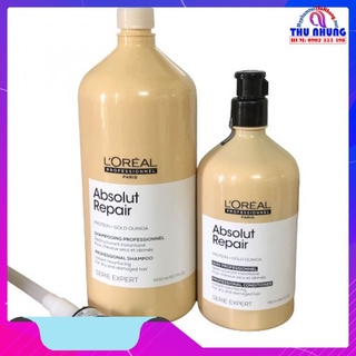 [LOREAL CHÍNH HÃNG] BỘ DẦU GỘI, XẢ LOREAL ABSOLUT REPAIR GOLD QUINOA 2021 CHO TÓC HƯ TỔN 1500ML+750ML