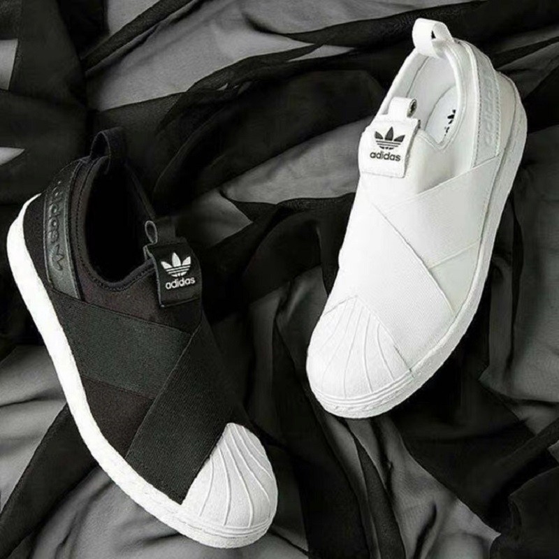 Giày Adidas SLIP ON thiết kế dây đan chéo hợp thời trang S81337 S81338