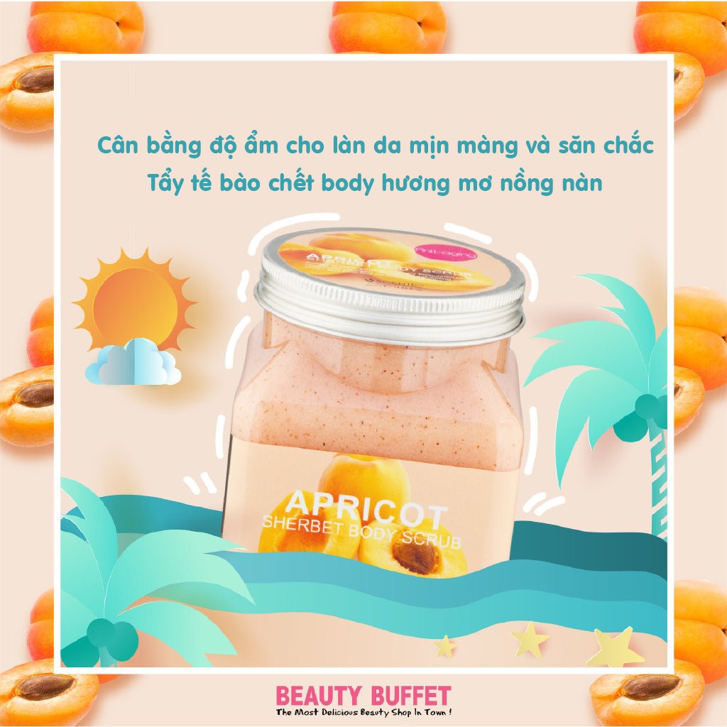 Tẩy tế bào chết toàn thân dưỡng ẩm chiết xuất quả mơ Scentio Apricot 350ml