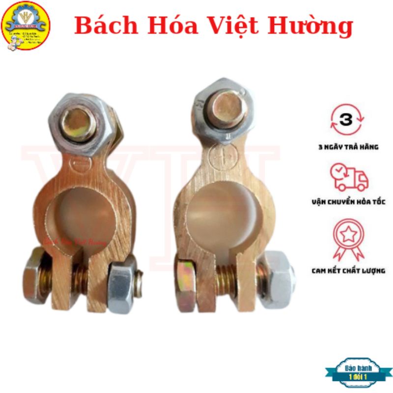 Đầu  kẹp  dây bình ắc quy bằng đồng đủ kích thước to, nhỏ cọc 10 và cọc 15 - Bách Hóa Việt Hường