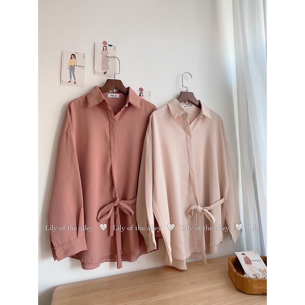 Sơ mi nơ vạt oversize