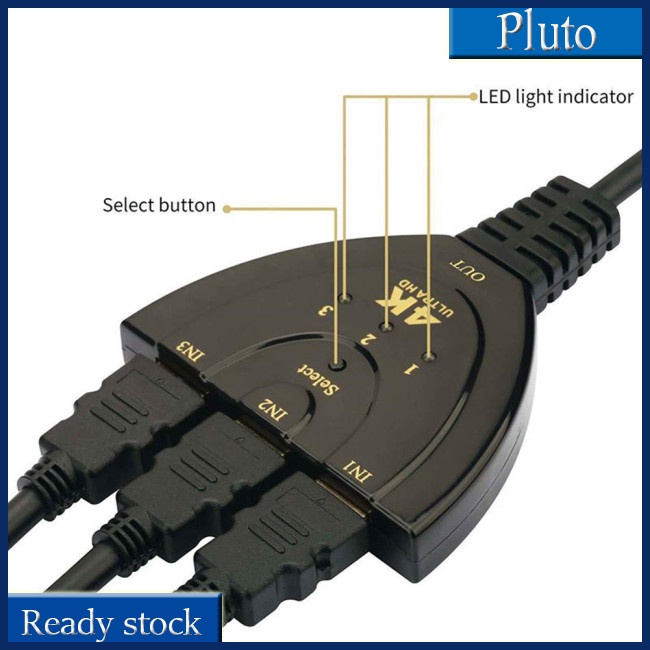Mới Bộ Chia Cổng HDMI 3 Cổng 4K 2K 1080P 3D Cho Đầu DVD HDTV 3 Trong 1