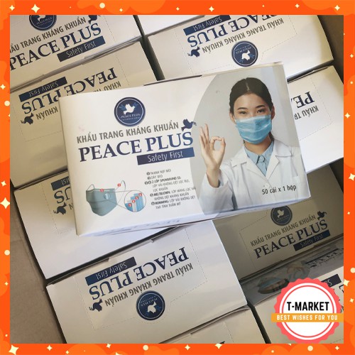 Hộp khẩu trang y tế 4 lớp kháng khuẩn Peace Plus (50 cái / 1 hộp)