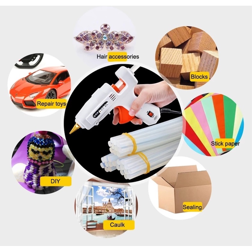 30/50 Que Keo Nóng Trong Suốt 7*100mm Cho Súng Bắn Keo