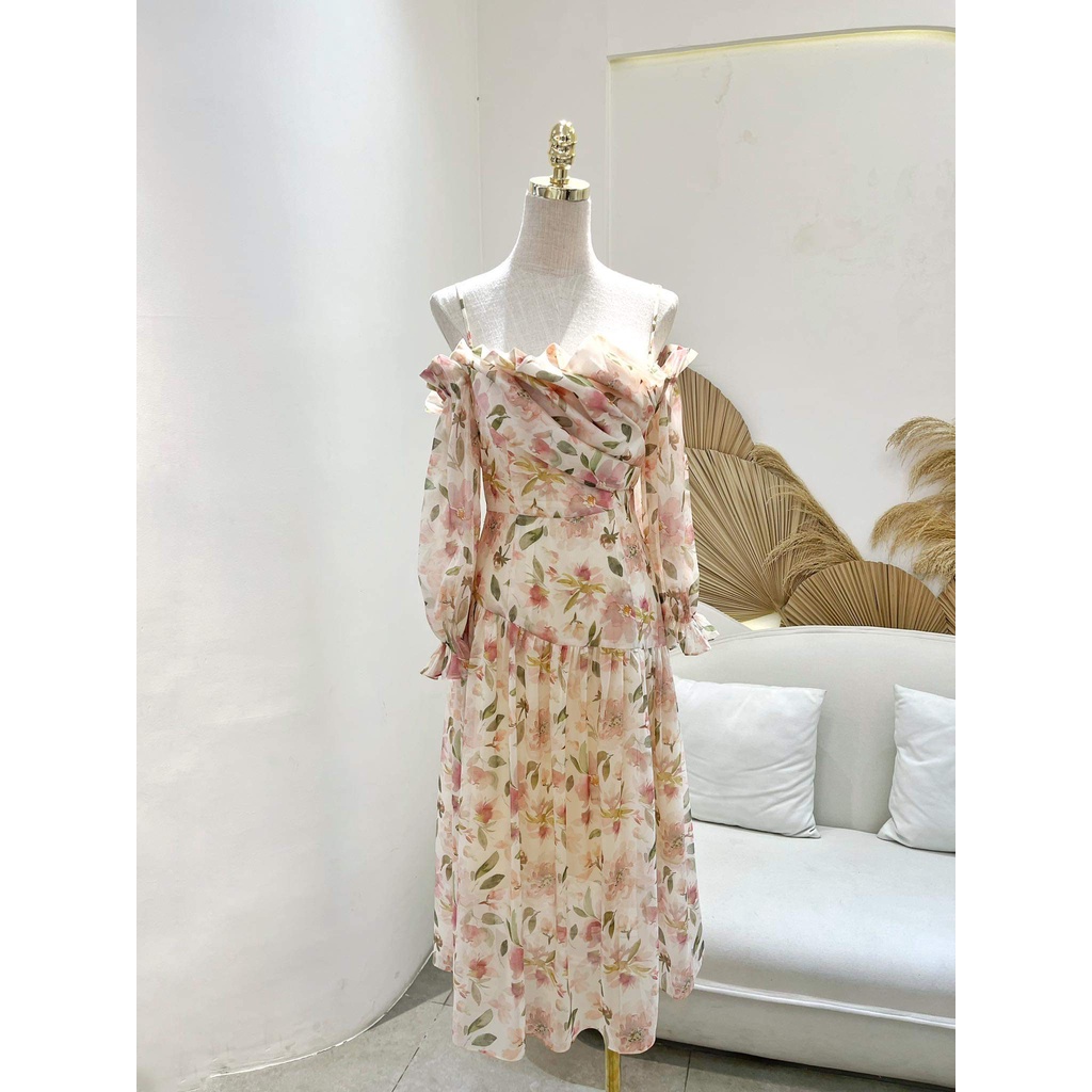 TIELA Đầm váy hoa trễ vai - Sandra Dress