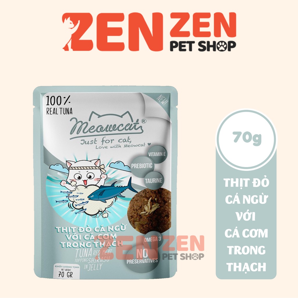 Pate Meowcat cho mèo - 9 hương vị, gói 70g