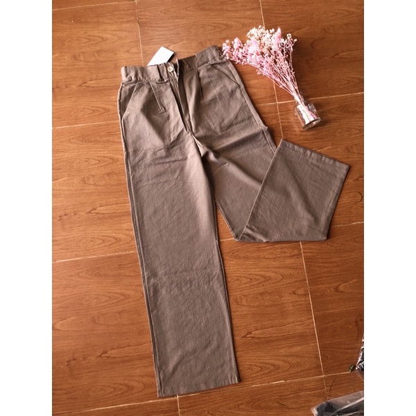 Quần suông đũi cạp sau chun khoá thật dài 92-94cm