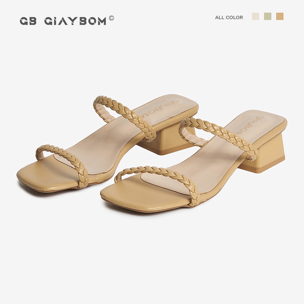 Dép Cao Gót Nữ giayBOM Quai Dây Gót Cao 3 cm D0001