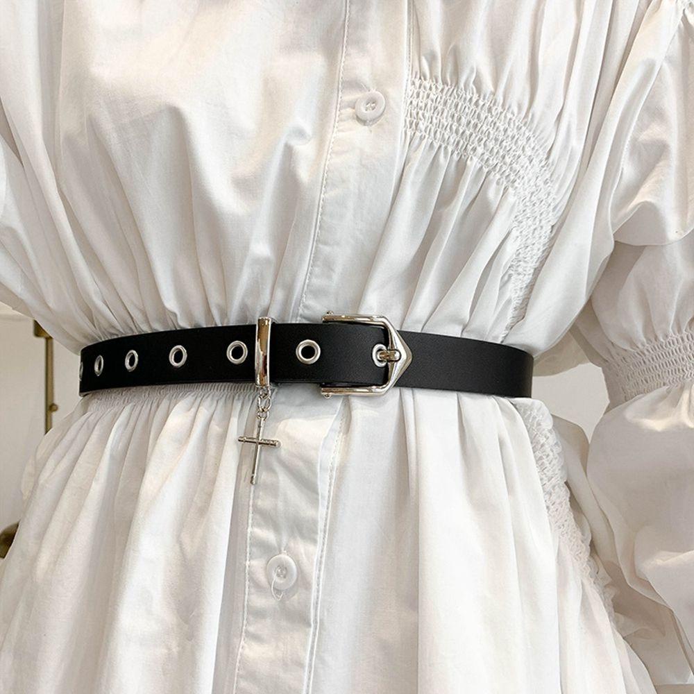 Thắt Lưng Da PU Khóa Hợp Kim Phong Cách Harajuku Hàn Quốc