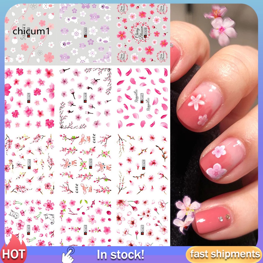 (Hàng Mới Về) Miếng Dán Trang Trí Móng Tay Không Mùi An Toàn Cho Nữ