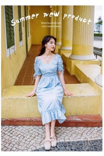 Đầm maxi xanh nhẹ