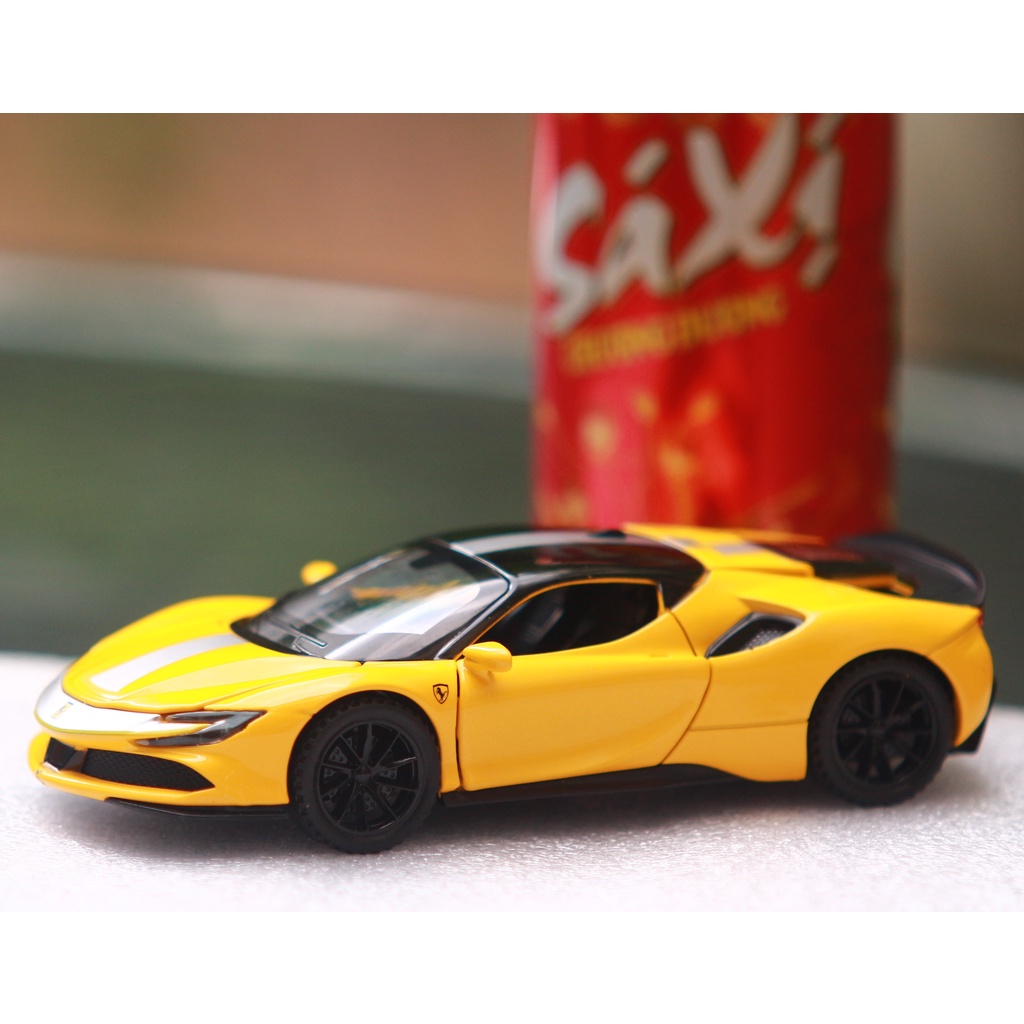 Xe mô hình tĩnh Ferrari SF90 Stradale hợp kim, Đồ chơi cao cấp X_BOX tỷ lệ 1:32