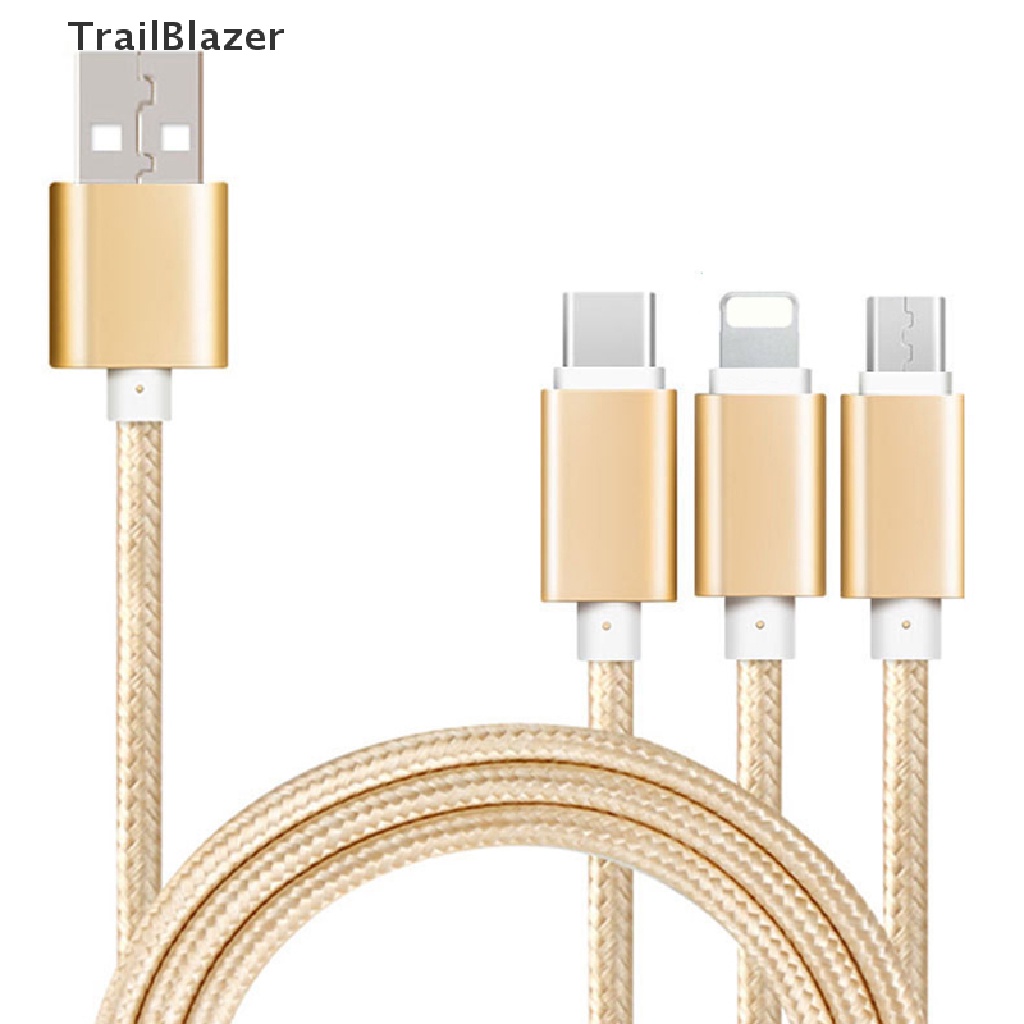 Dây Cáp Sạc Đồng Bộ Dữ Liệu Micro USB Loại C Đa Năng 3 Trong 1 Cho iPhone / Android