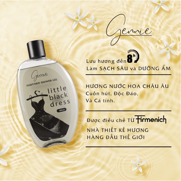 [QUÀ TẶNG KHÔNG BÁN DATE 06/2025] Sữa tắm nước hoa Nữ Gennie Little Black Dress 450ml