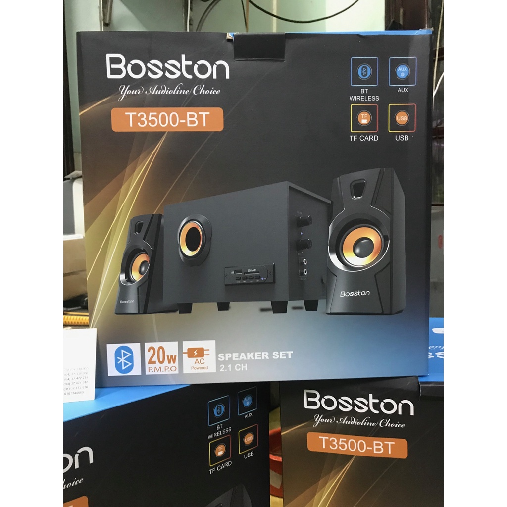 Loa vi tính Bosston Bluetooth 2.1 T3500-BT có điều khiển từ xa, thẻ nhớ -âm thanh mạnh mẽ bh 12 tháng