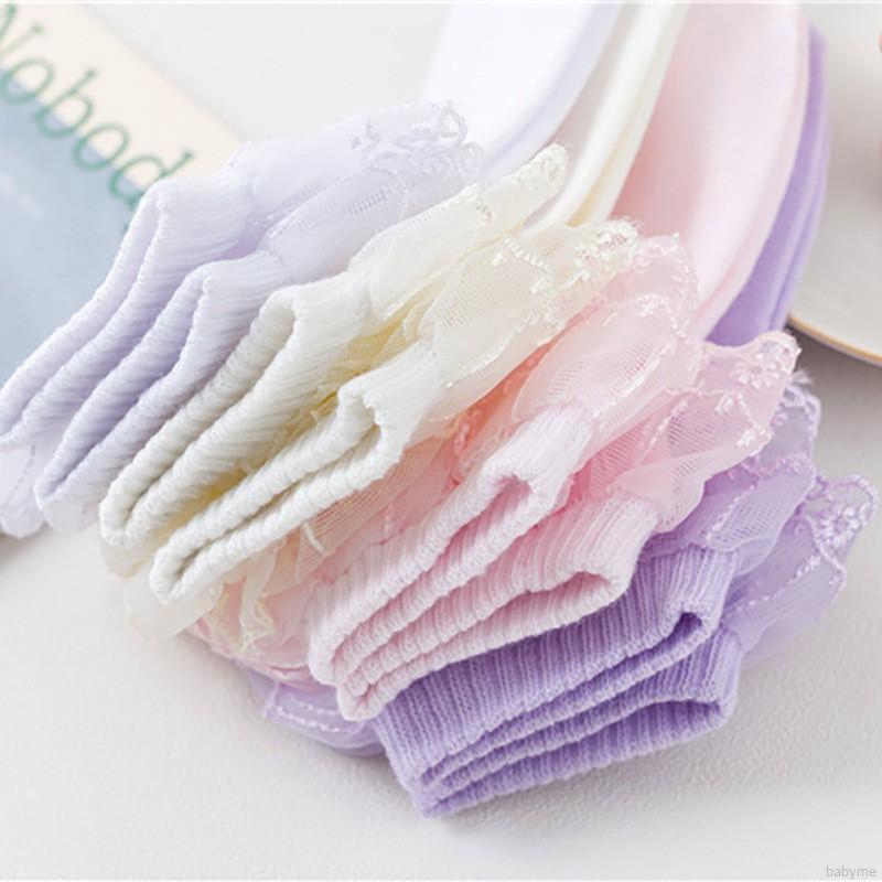 Vớ Vải Cotton Phối Ren Phong Cách Công Chúa Cho Bé Gái