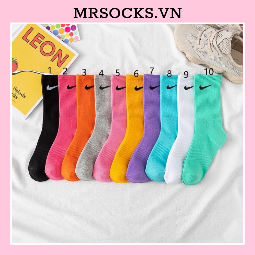 Vớ Tất NI.KE Cao Cổ Chất Cotton Kháng Khuẩn Freesize nam nữ 36-42 hàng loại 1 bao đổi trả MRSOCKS - VC029