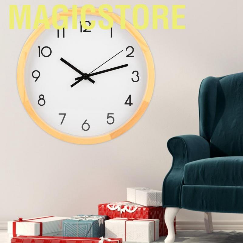 Magicstore Simple Silent Solid Wood Wall Big Watch Hanging Clock Home Office Bedroom