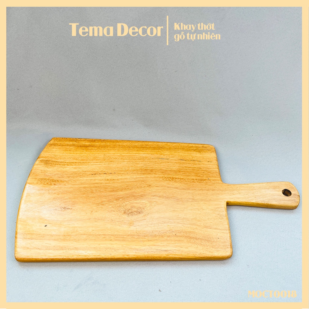 Thớt gỗ decor Tema Decor - Thớt gỗ đa năng gỗ đỏ có tay cầm hình quạt tiện dụng K53