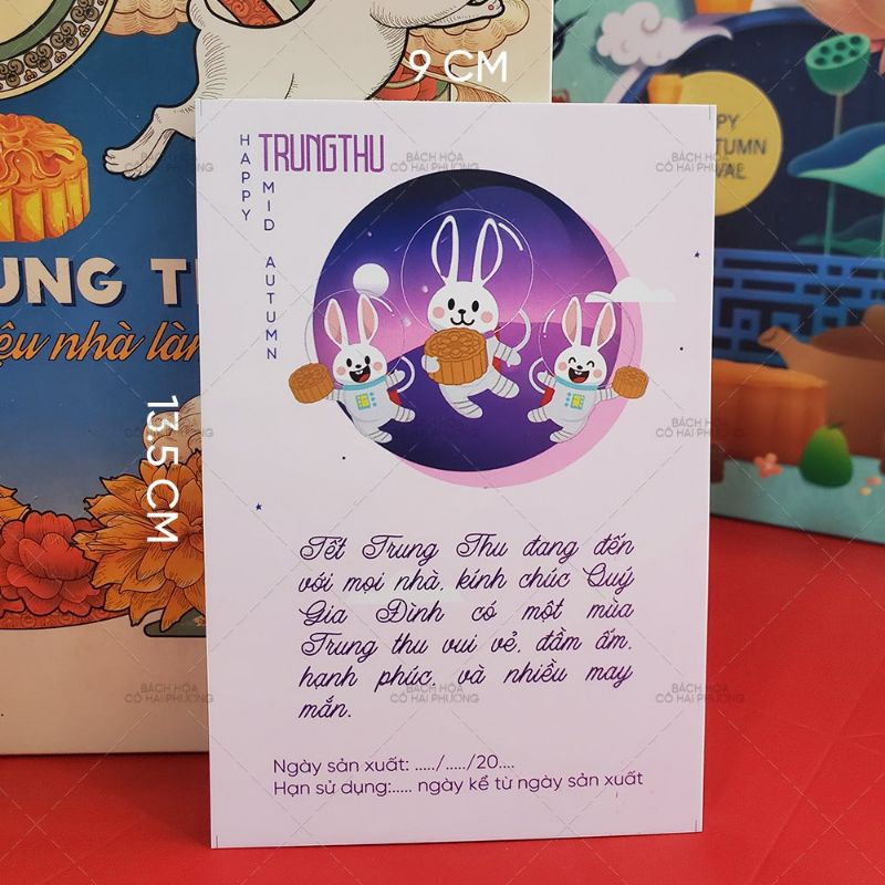 Thiệp trung thu siêu to mẫu 2022 - Kích thước 13.5x9cm