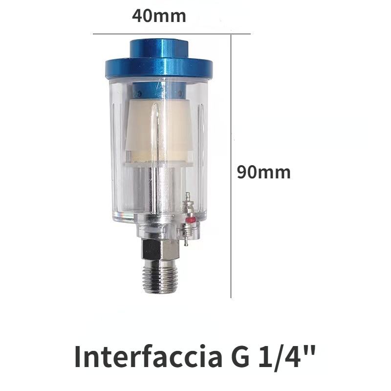 Bộ lọc chia tách dầu và nước 1/4'' bằng nhựa ABS 4*9cm cho súng phun sơn tiện dụng