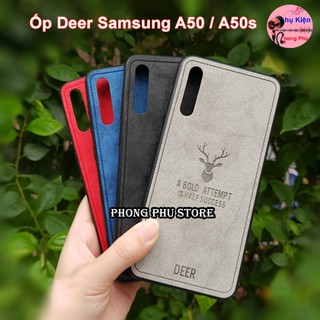 Ốp Lưng Deer Dành Cho Samsung Galaxy A10 / A20 / A30 / A50 / A50s Vải Jean Hình Hươu Đẹp