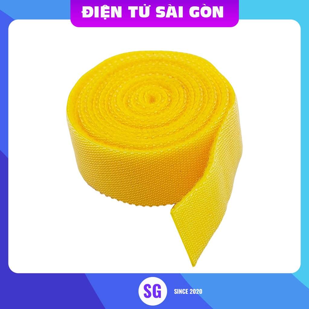 Dây dán Velcro khóa nhám 2 mặt, buộc gọn dây điện dây cáp, dây gai quấn cáp
