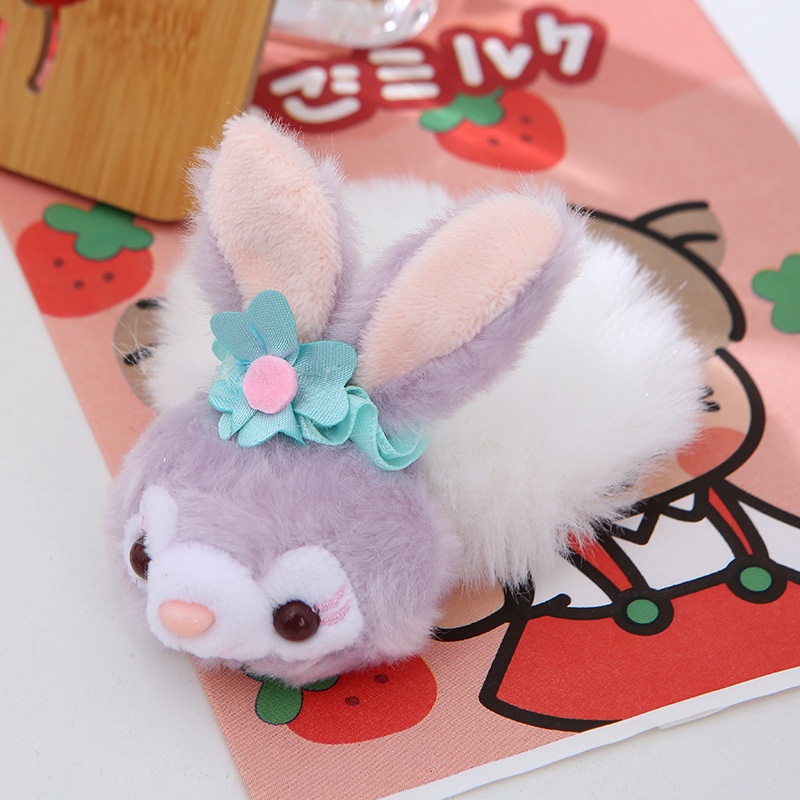 Dây Buộc Tóc Gắn Quả Cầu Lông Thỏ Dễ Thương Cho Nữ