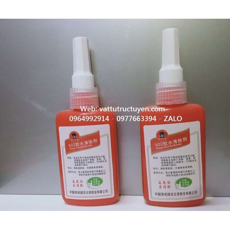 Nước tẩy keo 502 trên mica và alu không để lại vết keo