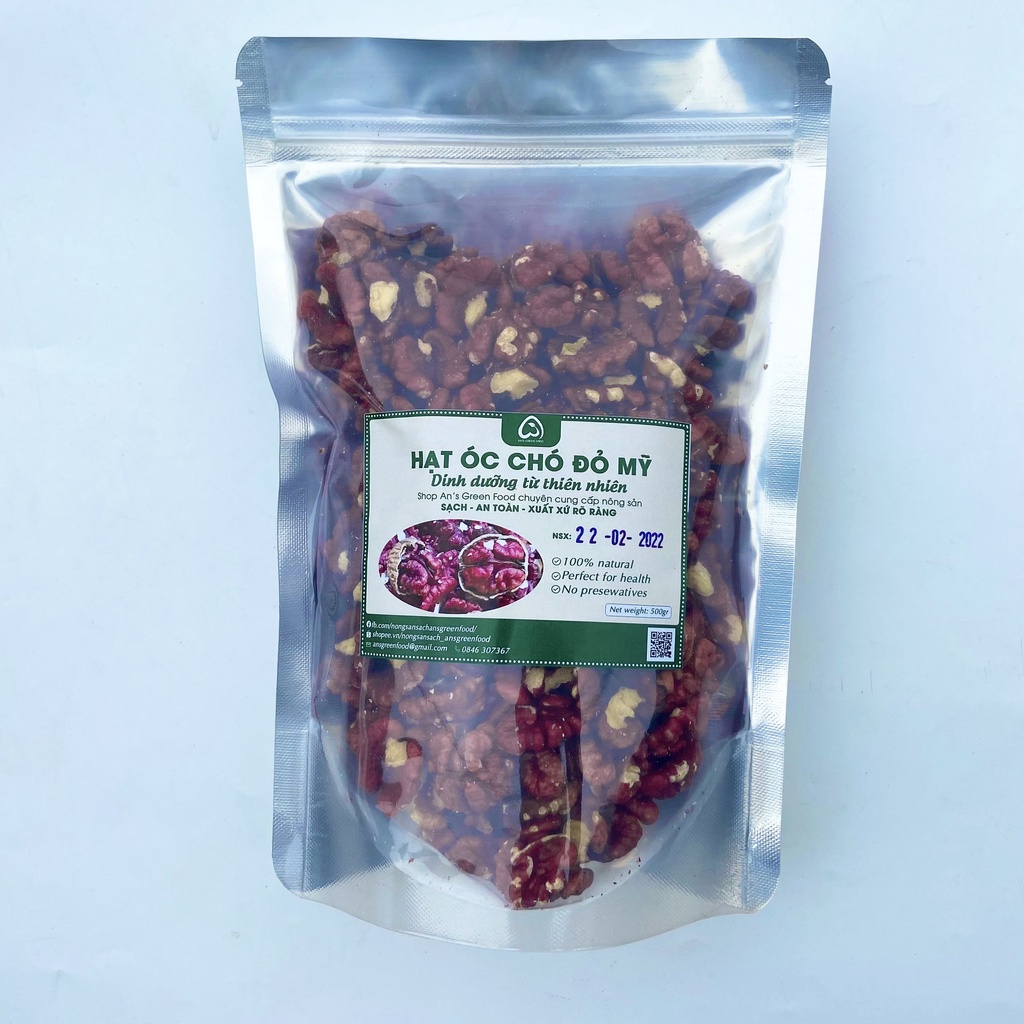 Nhân Quả Óc Chó Đỏ Hartley Mỹ 500gr - Hàng Nhập Khẩu - An's Green Farm