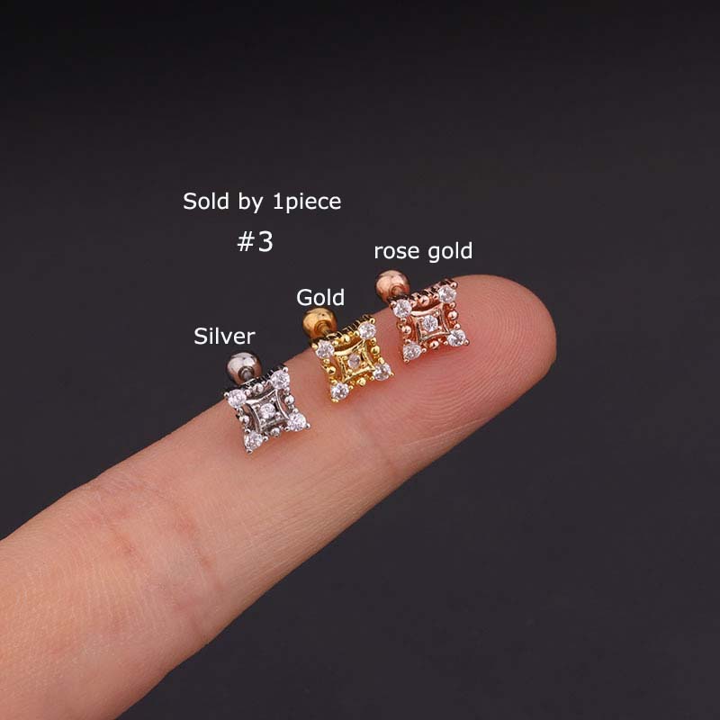 Bông tai hình sao biển chất liệu inox 20g 6mm xinh xắn đáng yêu