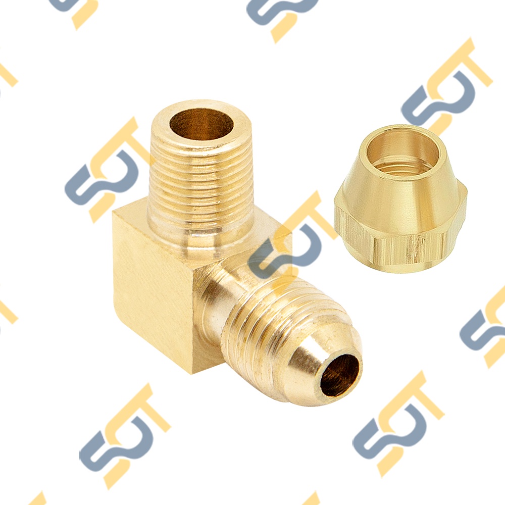[HÀN ỐNG ĐỒNG] Co ren ngoài G1/8 (9.6) nối côn lồi cho điện lạnh &amp; khí nén (Brass Flare Male Elbow)- Cong rắc co ren NPT
