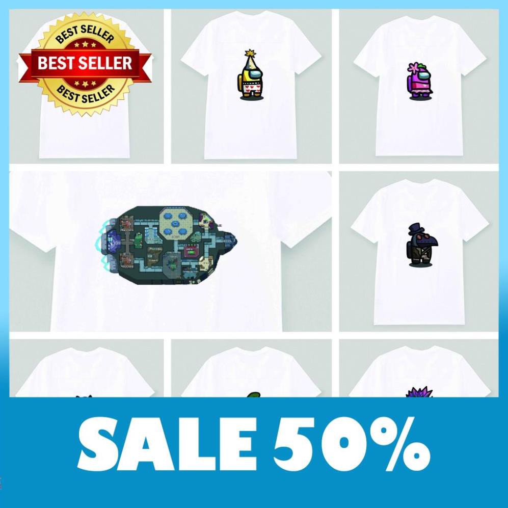 (SALE) Áo thun phông trắng in hình Among Us ROBLOX Five Nights at Freddy's game chibi anime thời trang nam nữ xinh xắn