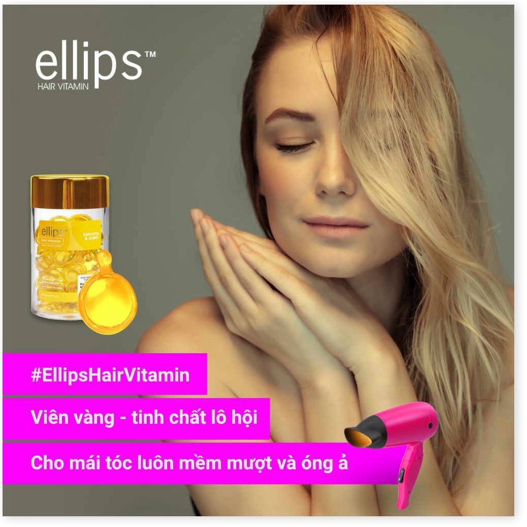 (HÀNG CHÍNH HÃNG) Bộ Serum Dưỡng Tóc Ellips Hair Vitamin Hủ 50 Viên dưỡng tóc mềm mượt, phục hồi hư tổn, giữ màu tóc nhu