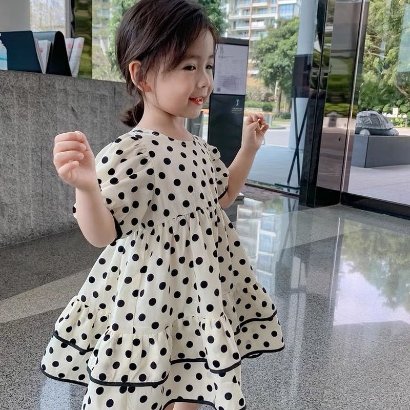 Đầm Công Chúa Họa Tiết Chấm Bi Thiết Kế Mới Thời Trang Mùa Xuân Hè Dành Cho Bé Gái
