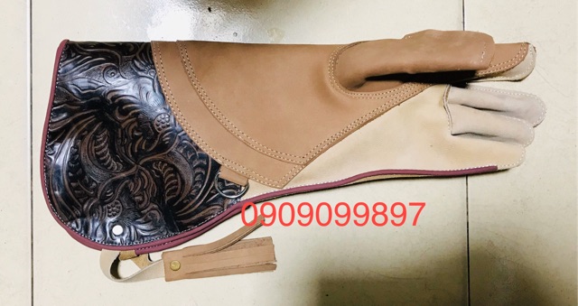 Bao tay da bò cao cấp dài 45cm-3 lớp da