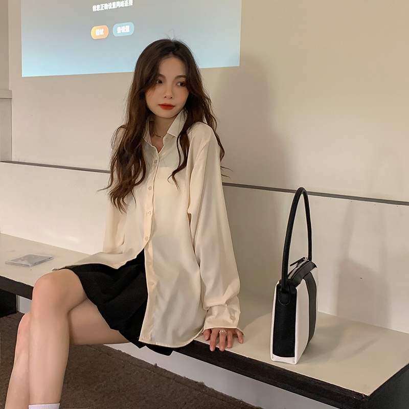 Áo Sơ Mi Nữ Basic Nhiều Sắc Màu Dài Tay From Rộng Phong Cách Hàn Quốc Thời Trang Sugal SO MI NU 007V6