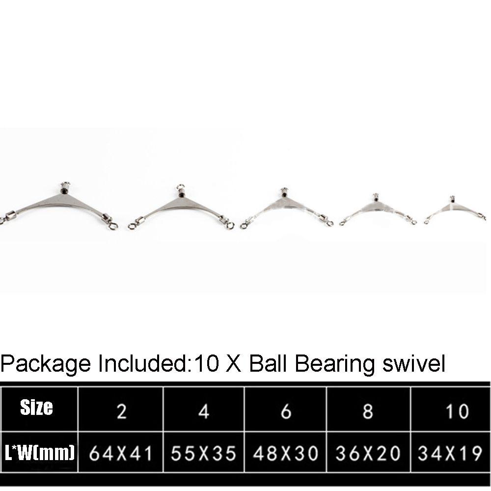 MUVAKO Bộ 10 Phụ Kiện Câu Cá 3 Chiều Bằng Thép Không Gỉ