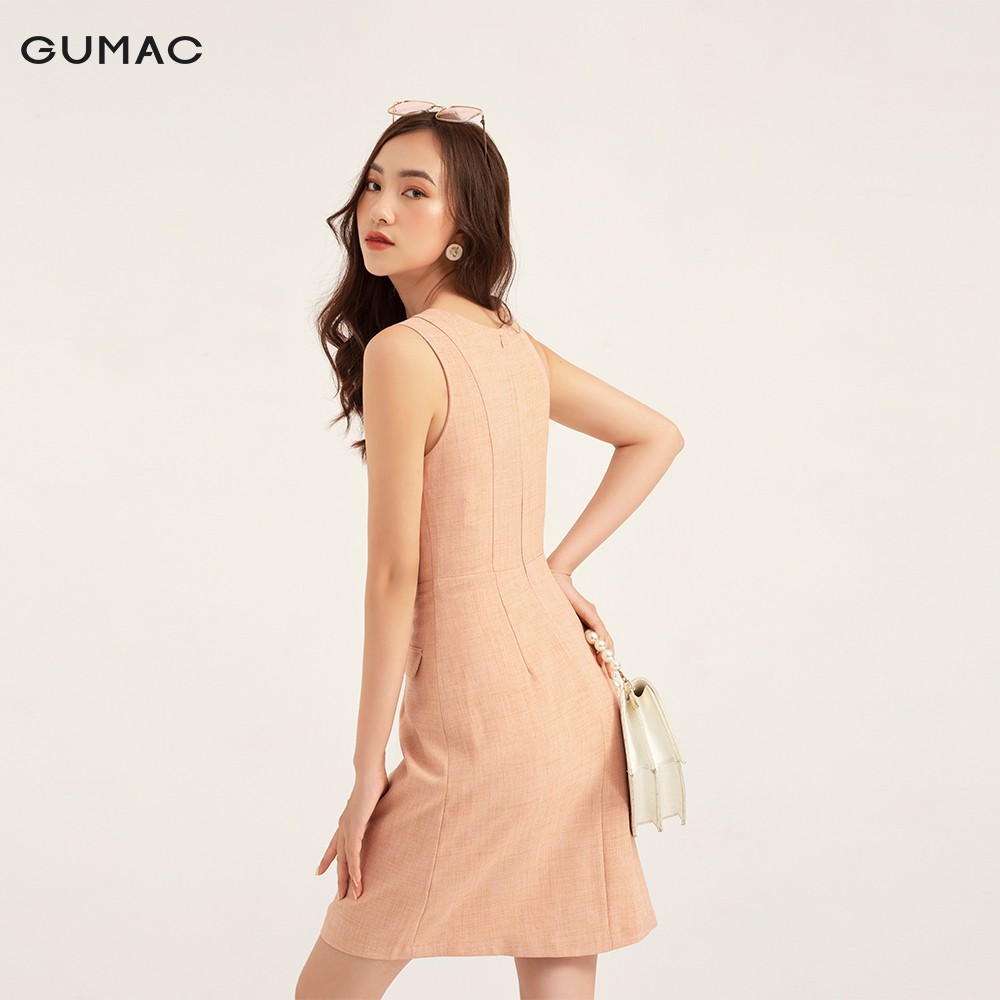 [Mã WABRGULUV giảm tới 100K đơn 249K] Đầm ôm nữ GUMAC sát nách nắp túi sexy màu hồng, đủ size DB126 | BigBuy360 - bigbuy360.vn