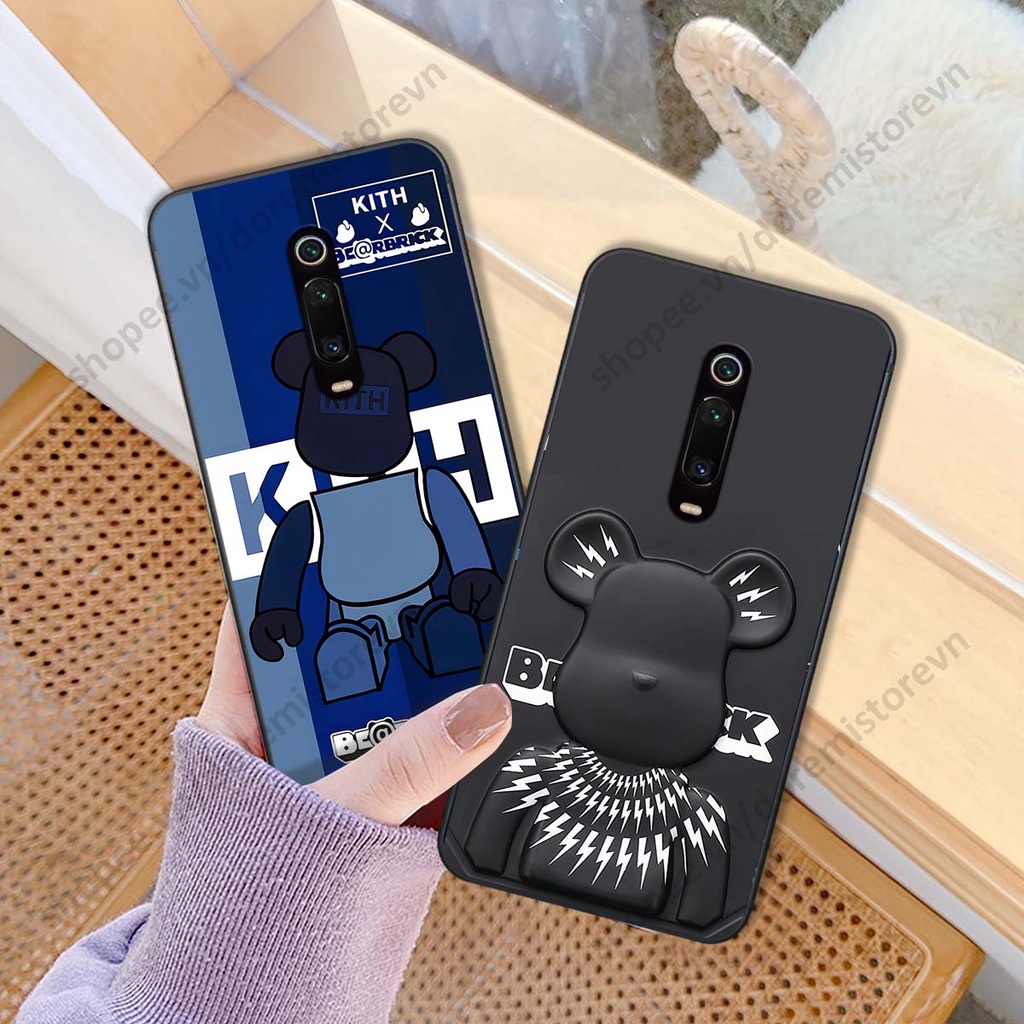 Ốp lưng Xiaomi Redmi K20 / MI 9T hình kaws, kith, bear brick nổi 3D phong cách độc đáo