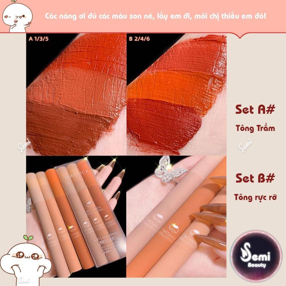 Set 3 cây son kem lì MAFFICK Fluffy Lip Glaze